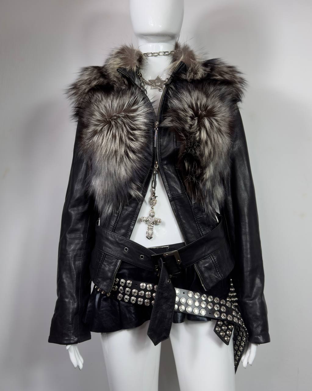 Vintage Fur Leather Jacket