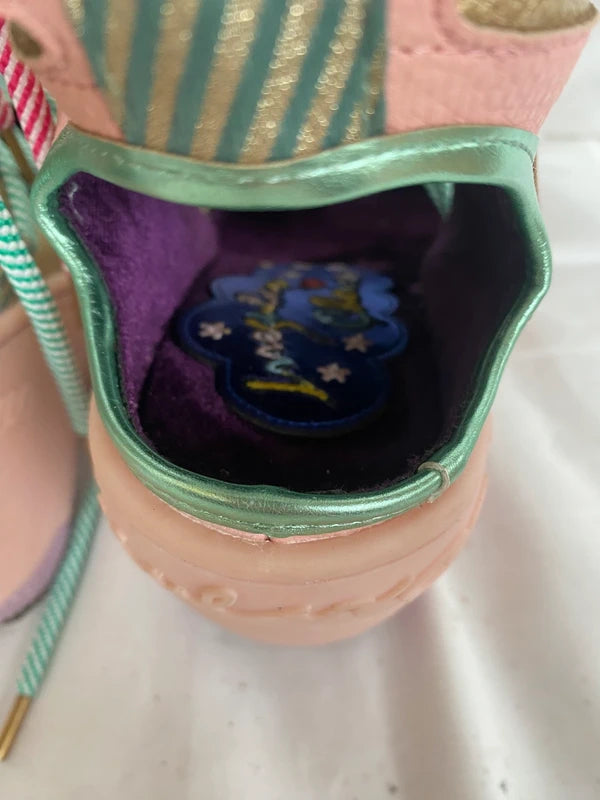 Irregular Choice "Touch Down" platform wedge gladiator boots — 39