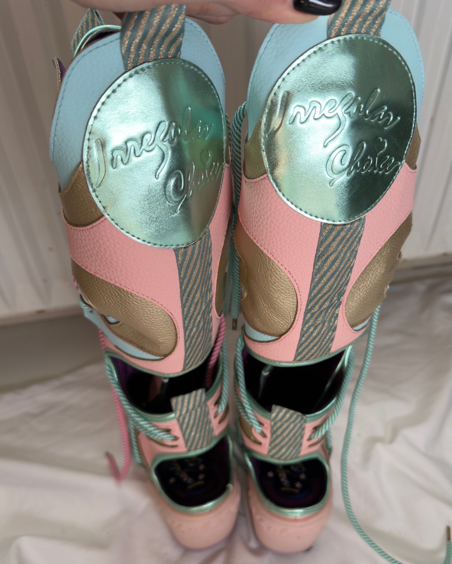 Irregular Choice "Touch Down" platform wedge gladiator boots — 38/39 📍NUANCE
