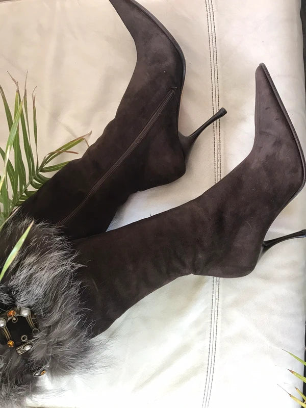 Gianmarco Lorenzi Vintage Fur Boots — 40