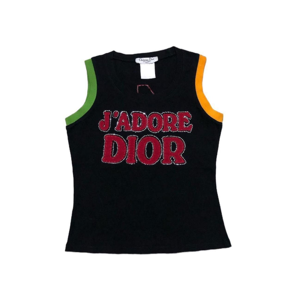 Christian Dior 2000s Rasta Tank Top Gemstones J’adore Dior