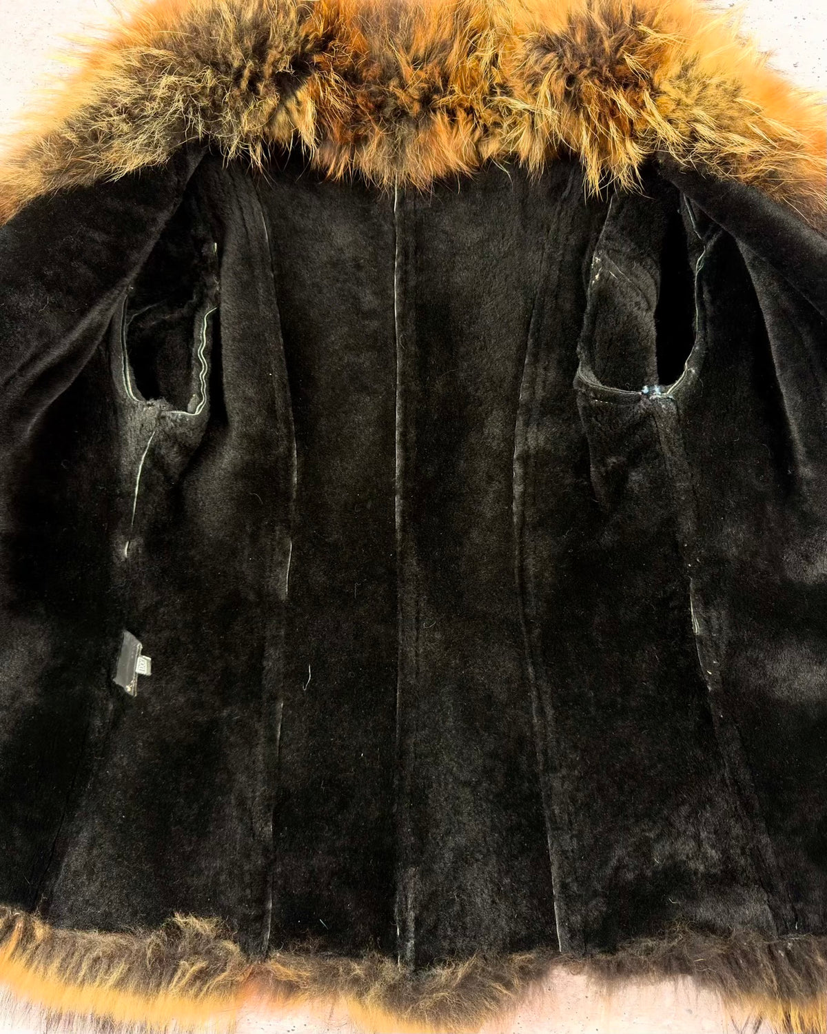Vintage Fur Shearling Leather Jacket — L