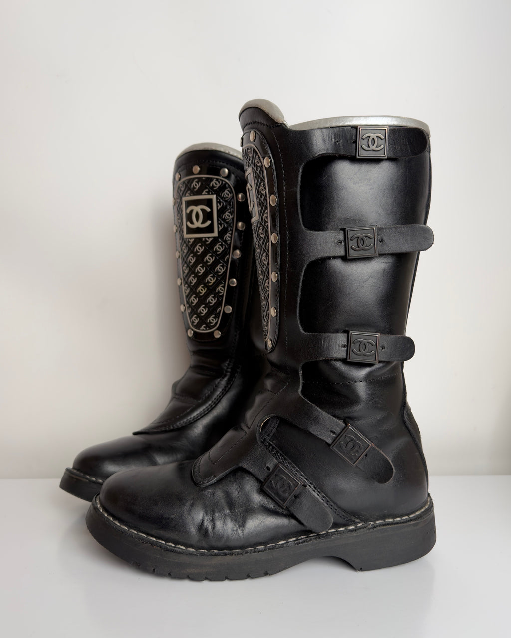 Chanel FW 2003 Moto Biker Boots — 37