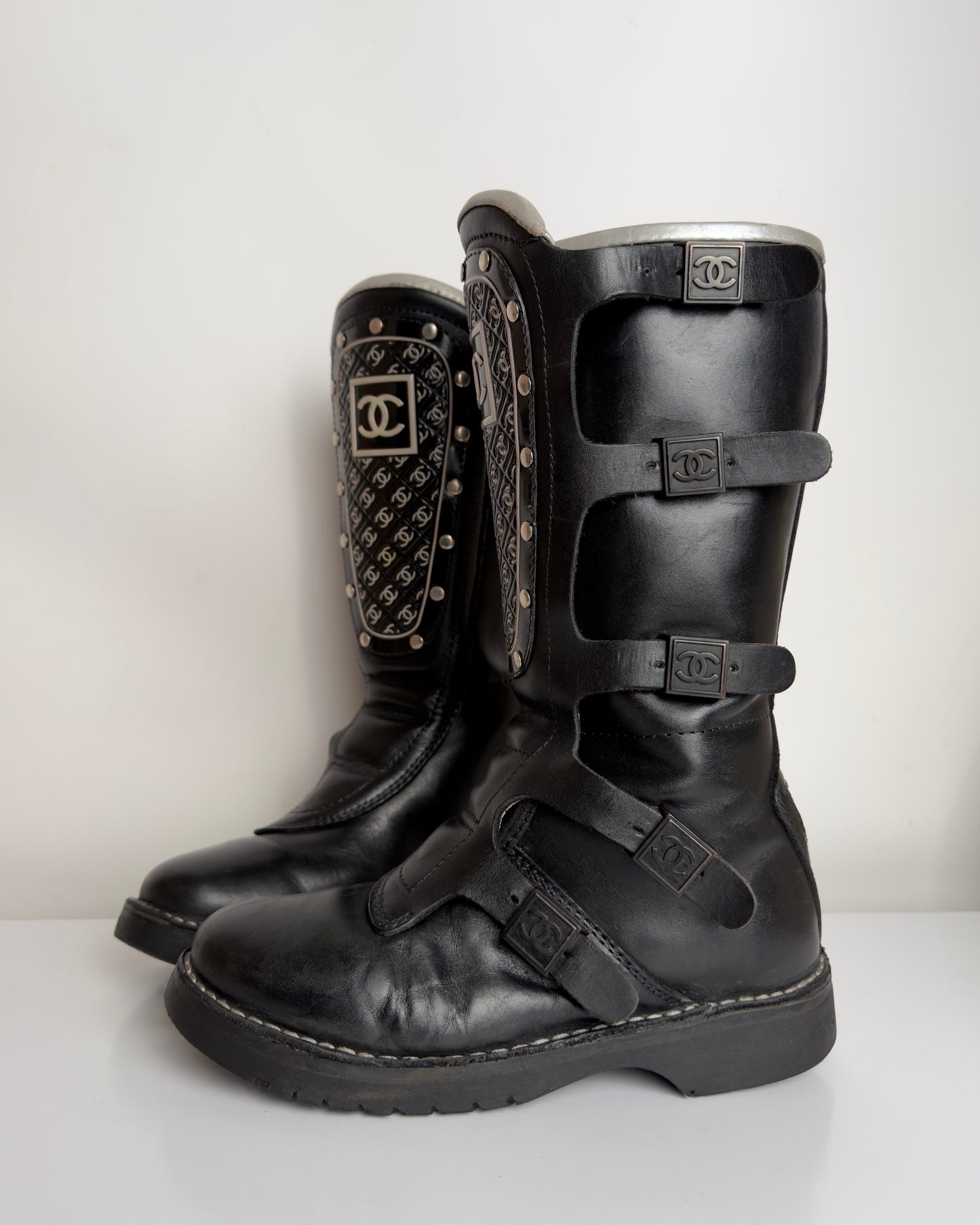 Chanel FW 2003 Moto Biker Boots — 37