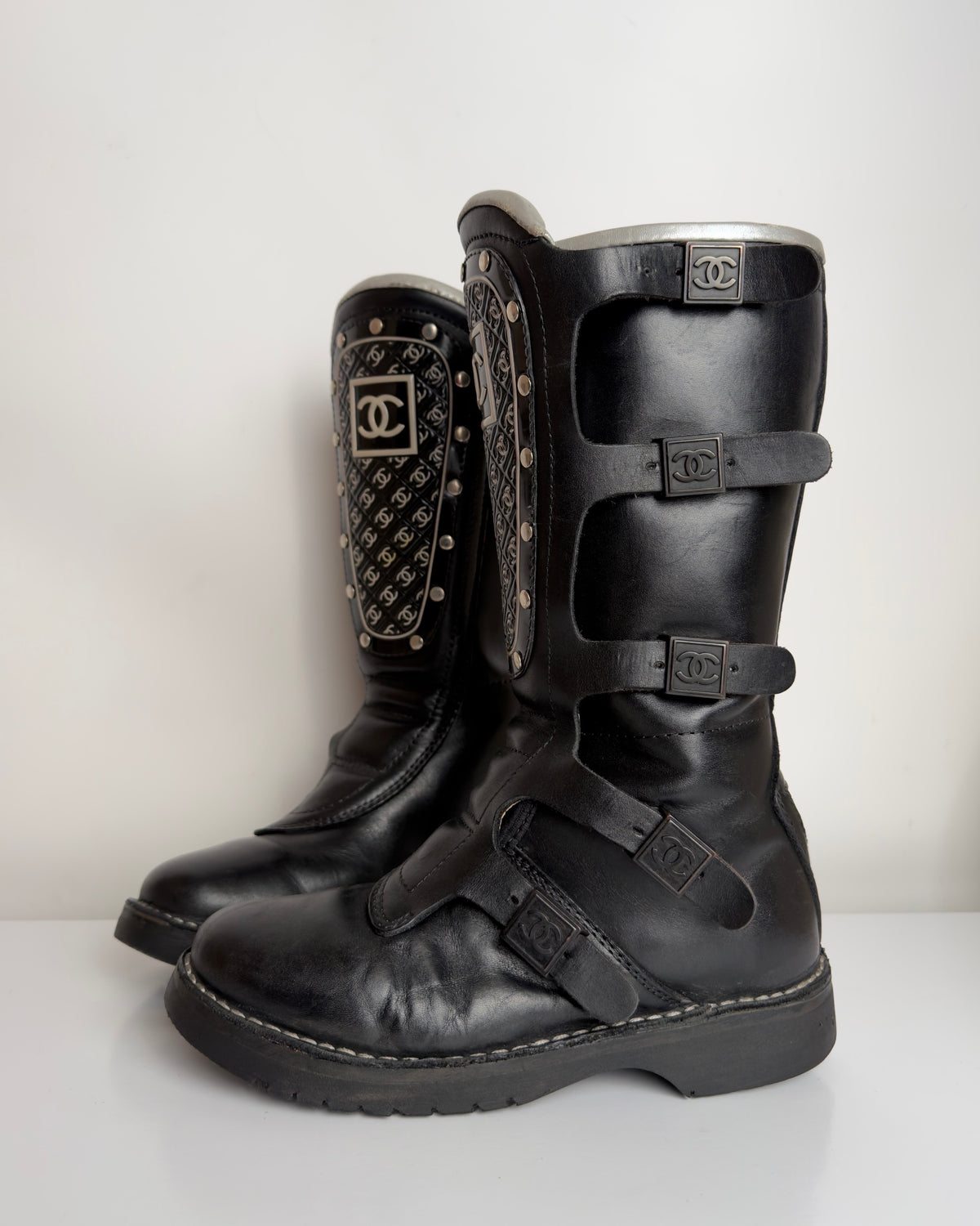 Chanel FW 2003 Moto Biker Boots — 37
