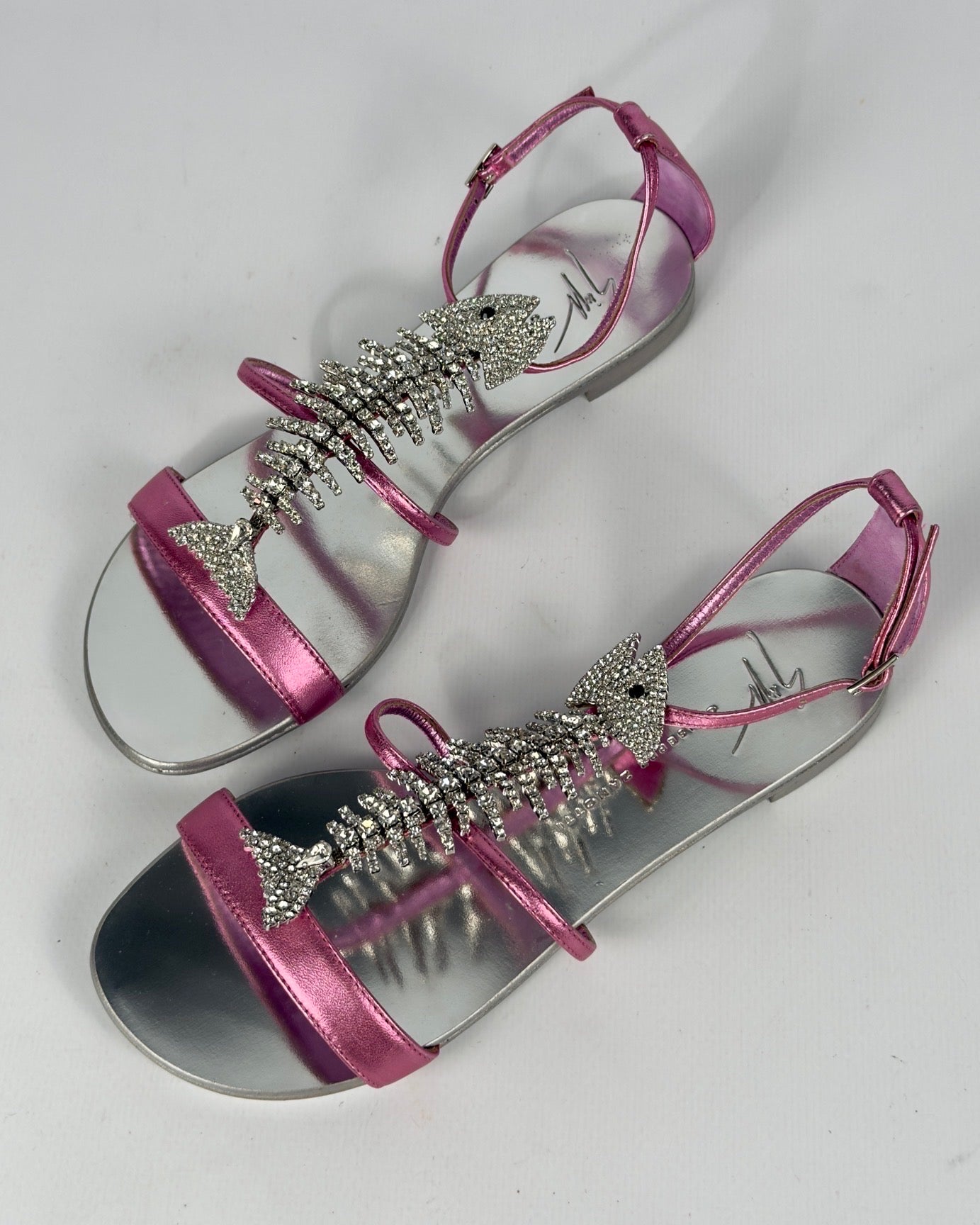 Giuseppe Zanotti Pink Fishbone Sandals — 35.5/36 NWB