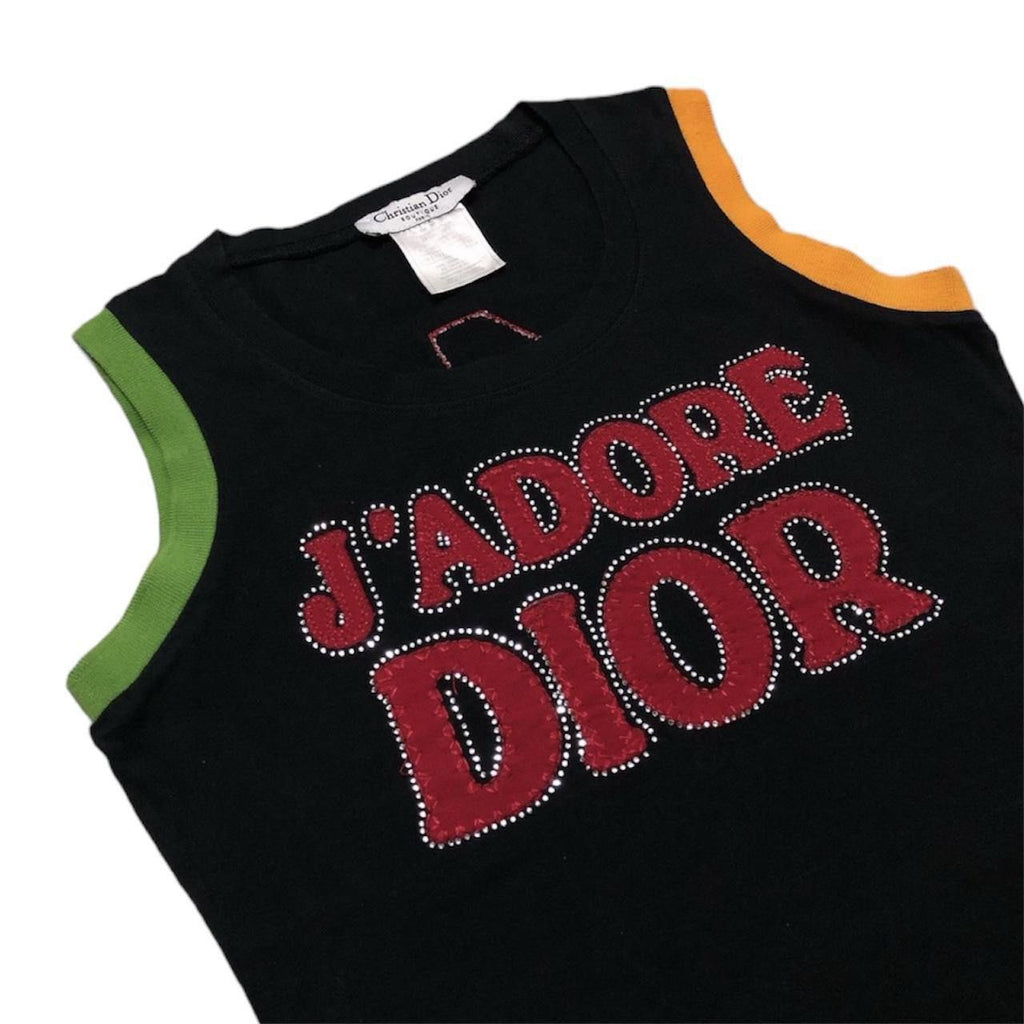 Christian Dior 2000s Rasta Tank Top Gemstones J’adore Dior