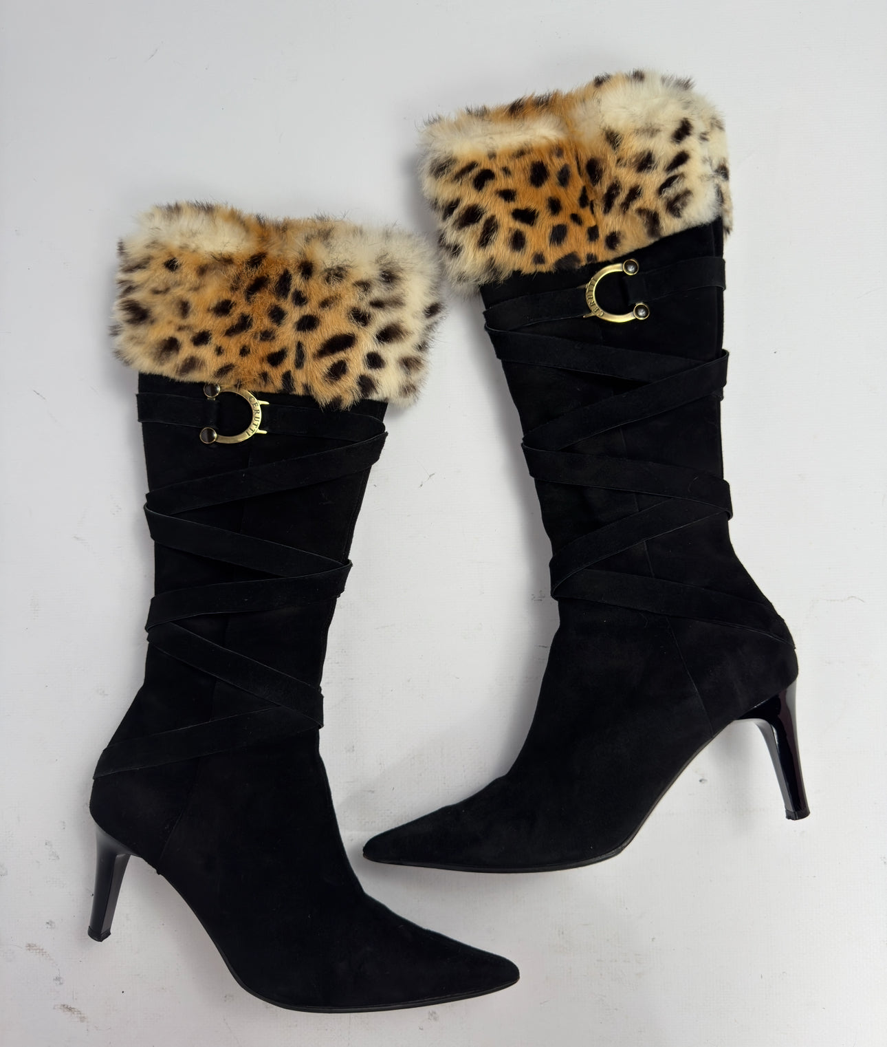 Vintage Italian Suede Fur Boots — 38/38.5