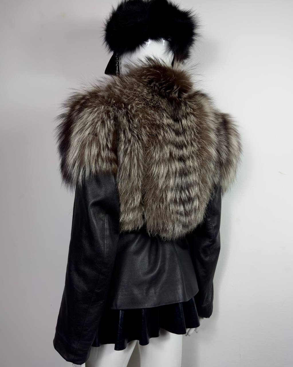 Vintage Fur Leather Jacket L/XXL