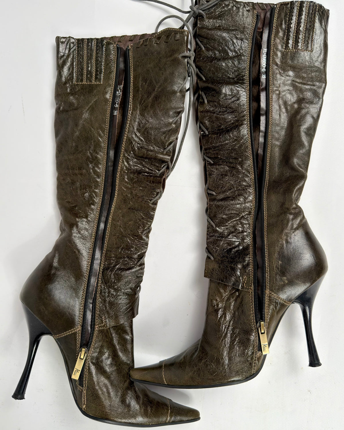 Vintage Italian Lace Up Boots — 38