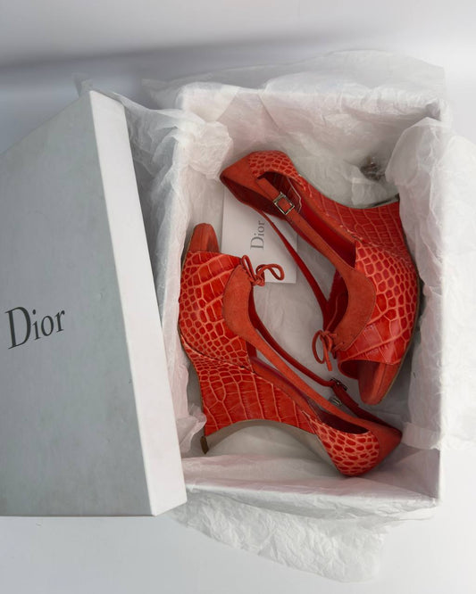 Dior Vintage Snake Wedge Heels — 38.5