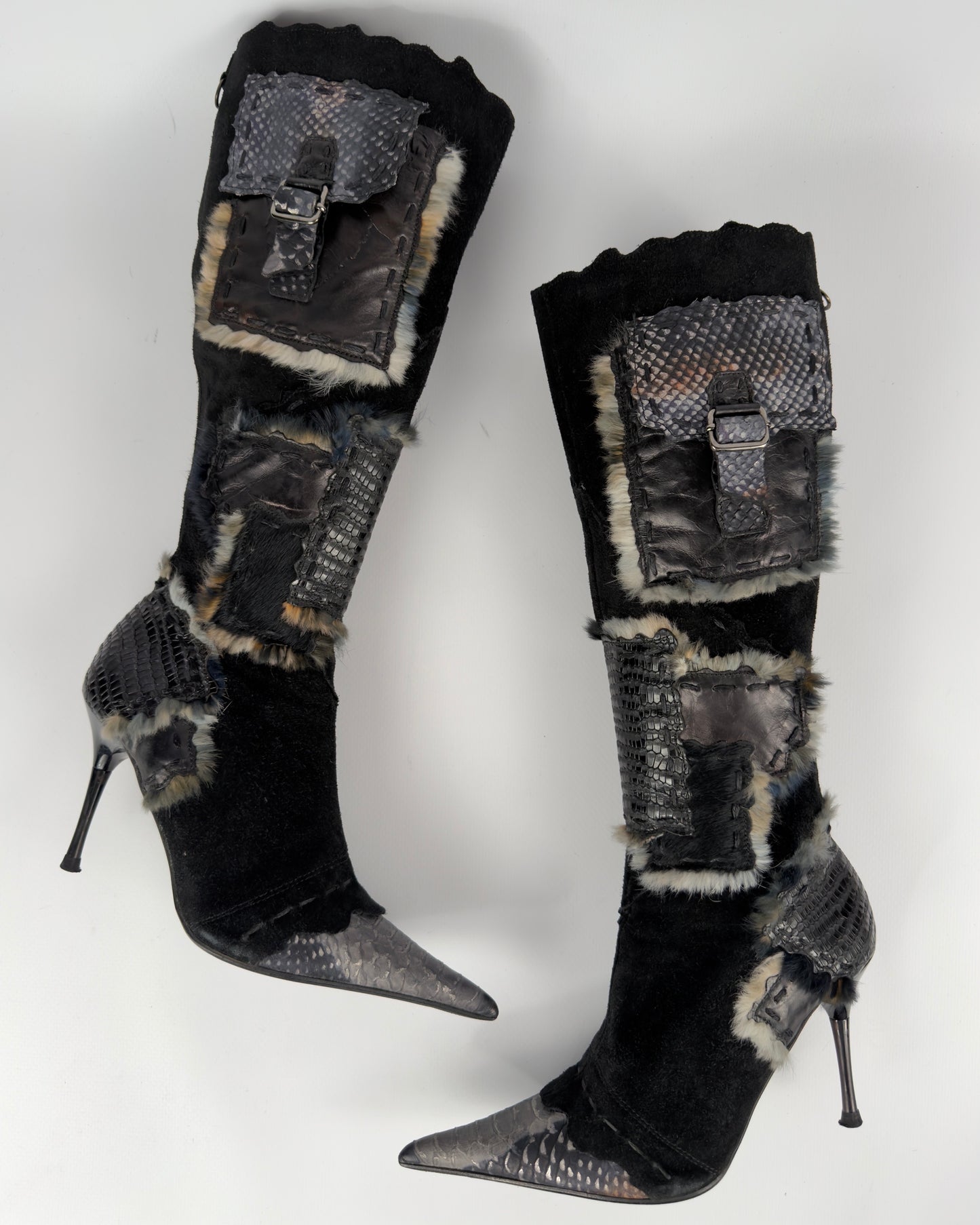El Dante’s Couture Vintage Cargo Boots — 36