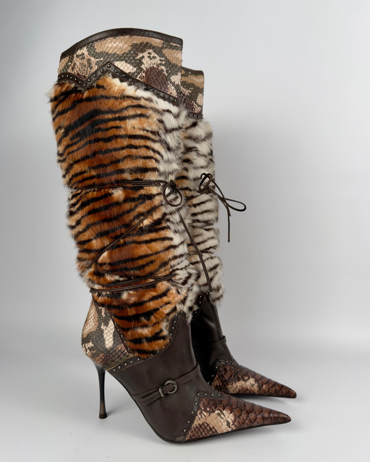 El Dante’s Couture Vintage Fur Boots — 39