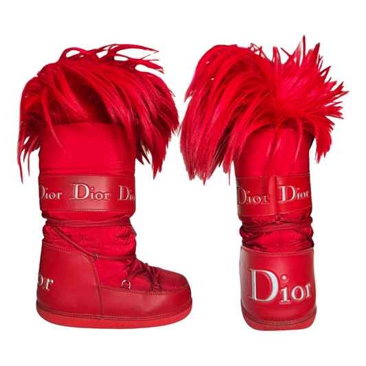 Dior Vintage Fur Moon Boots — 38/40