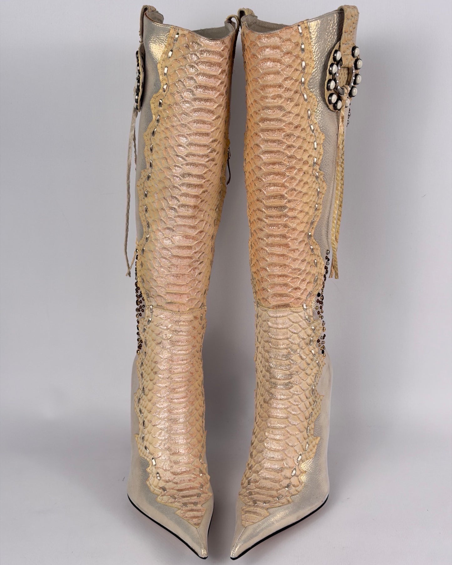 El Dante’s Couture Vintage Python Boots — 38/39