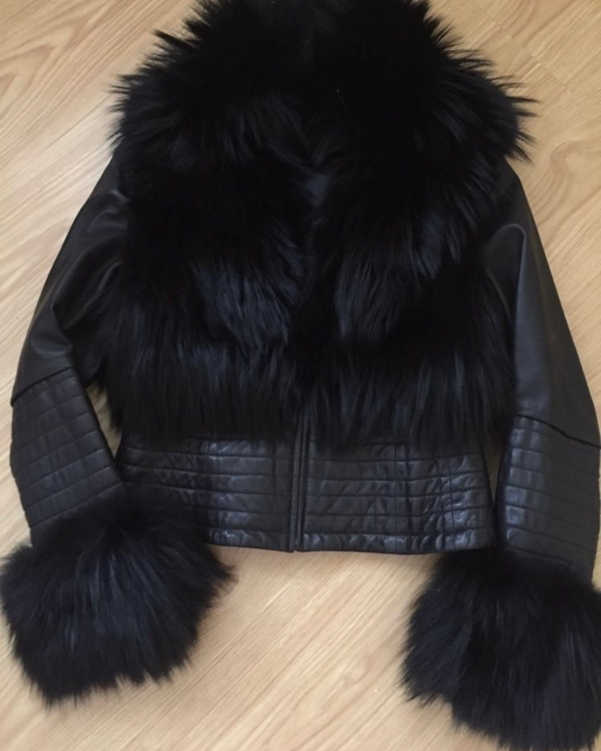 Vintage Fur Leather Jacket — S/M