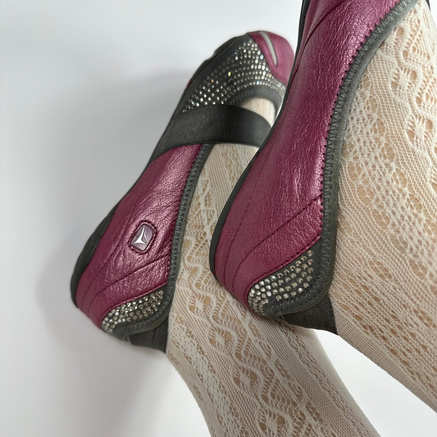 Vintage Leather Clarks Ballet Rhinestone Flats 37.5/38