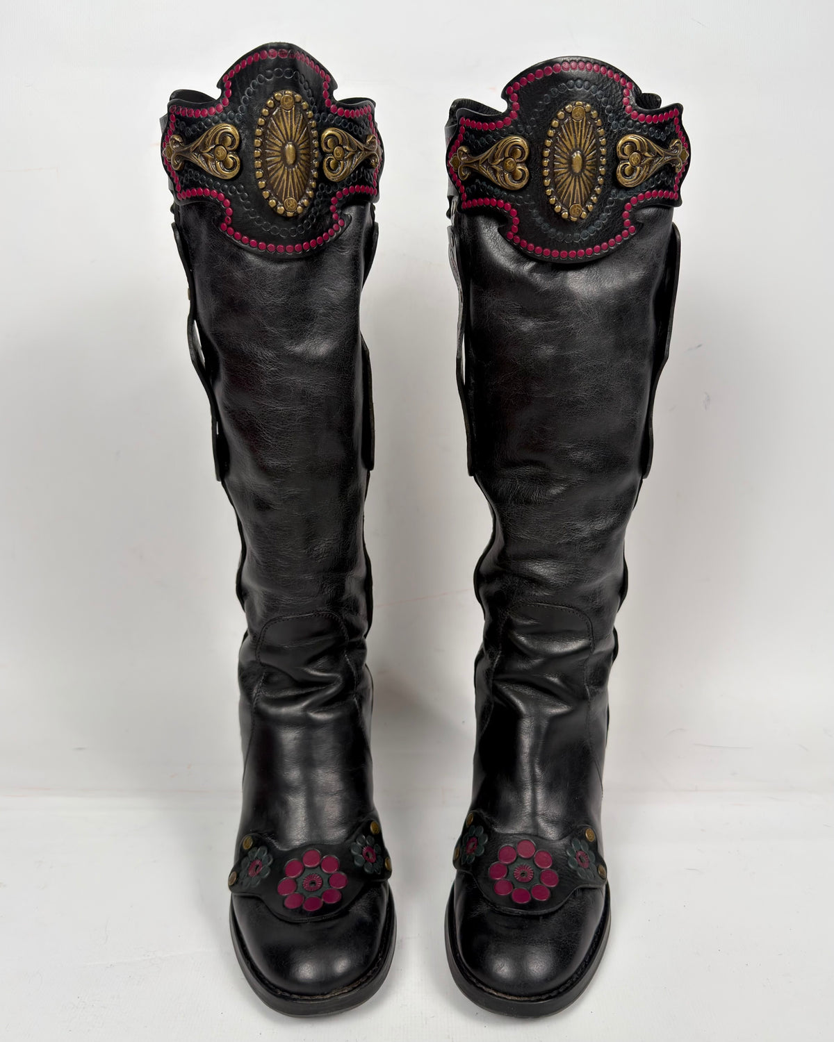 Anna Sui Vintage Leather Cowboy Boots — 37