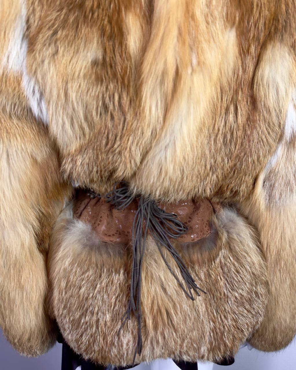 Vintage Fox Fur Hooded Jacket S/L
