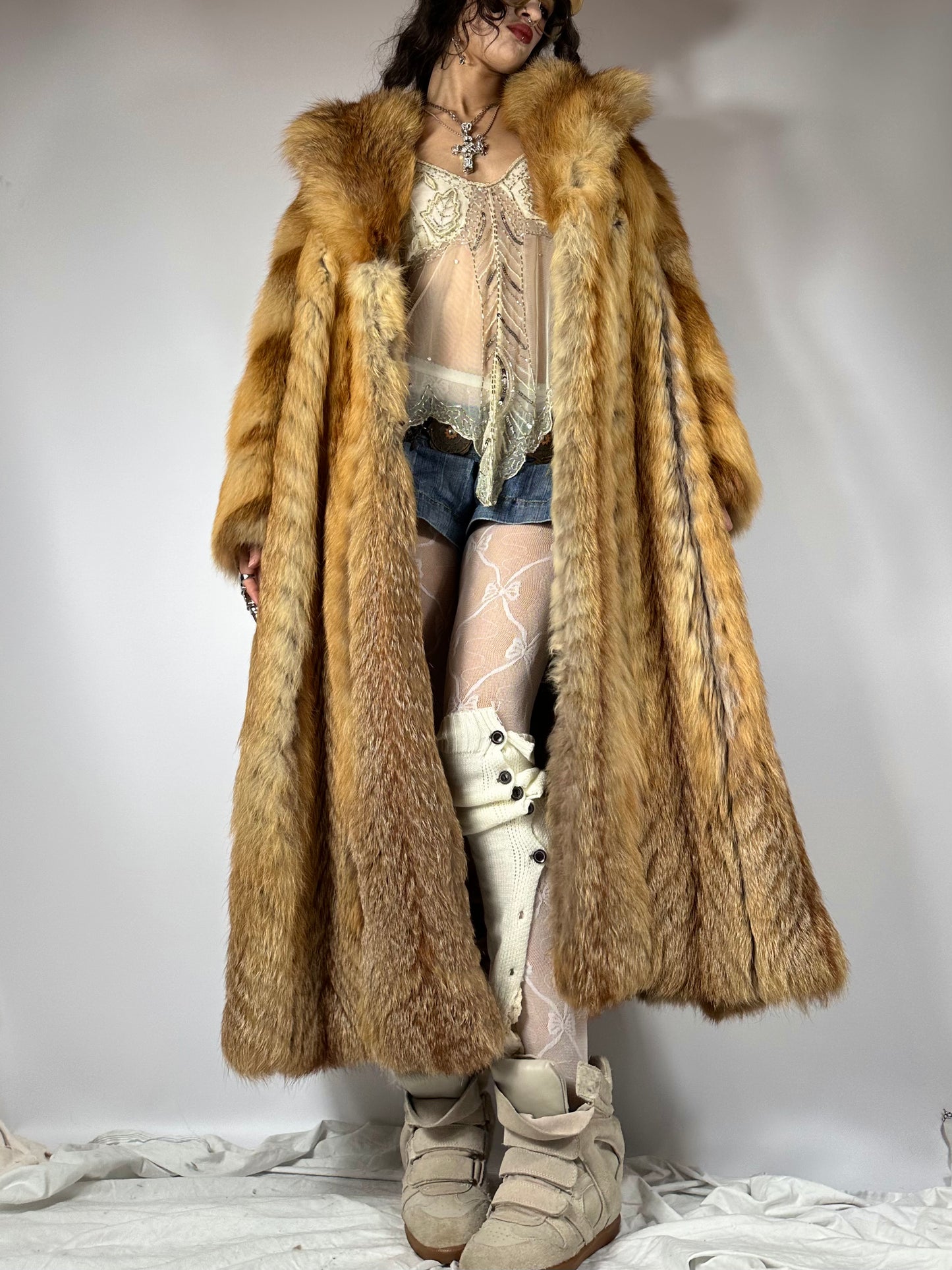 Vintage Maxi Fox Fur Coat