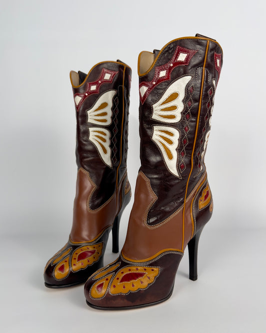 D&G SS04 Cowboy Butterfly Boots — 37