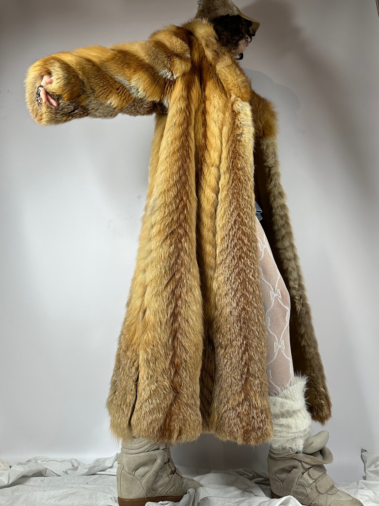 Vintage Maxi Fox Fur Coat
