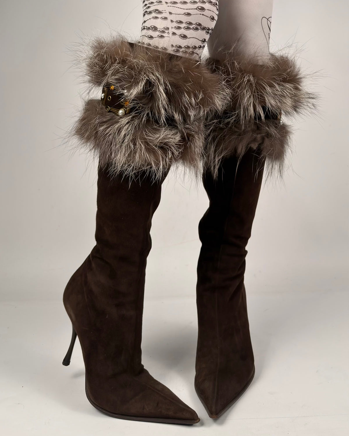 Gianmarco Lorenzi Vintage Suede Buckle Boots — 40