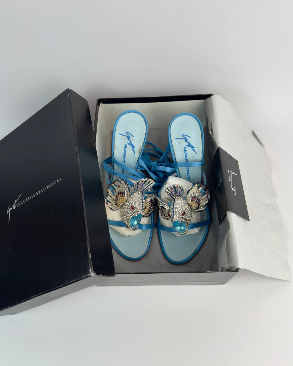 Giuseppe Zanotti Lionfish Wedge Lace Up Heels — 37/38