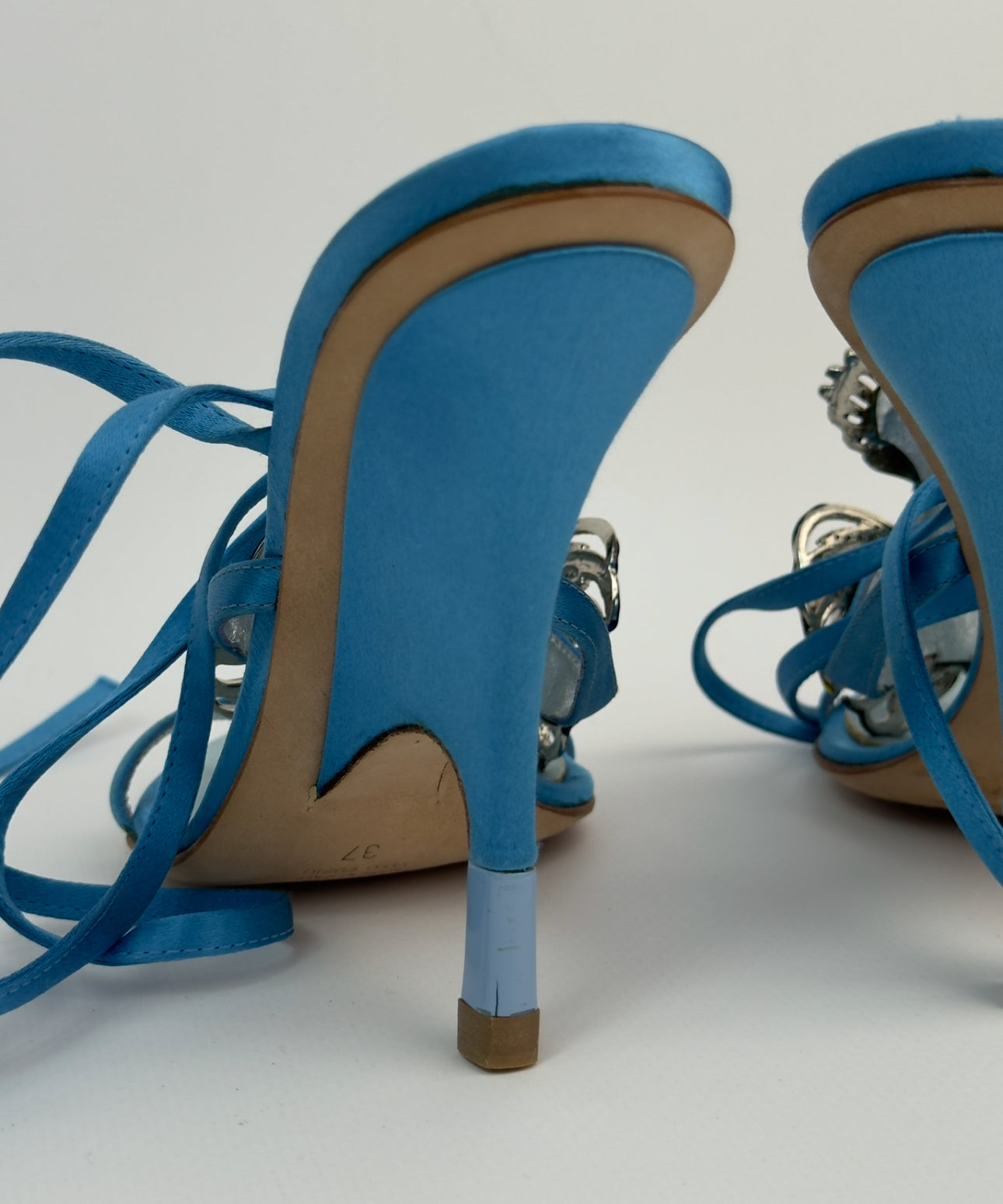 Giuseppe Zanotti Lionfish Wedge Lace Up Heels — 37/38
