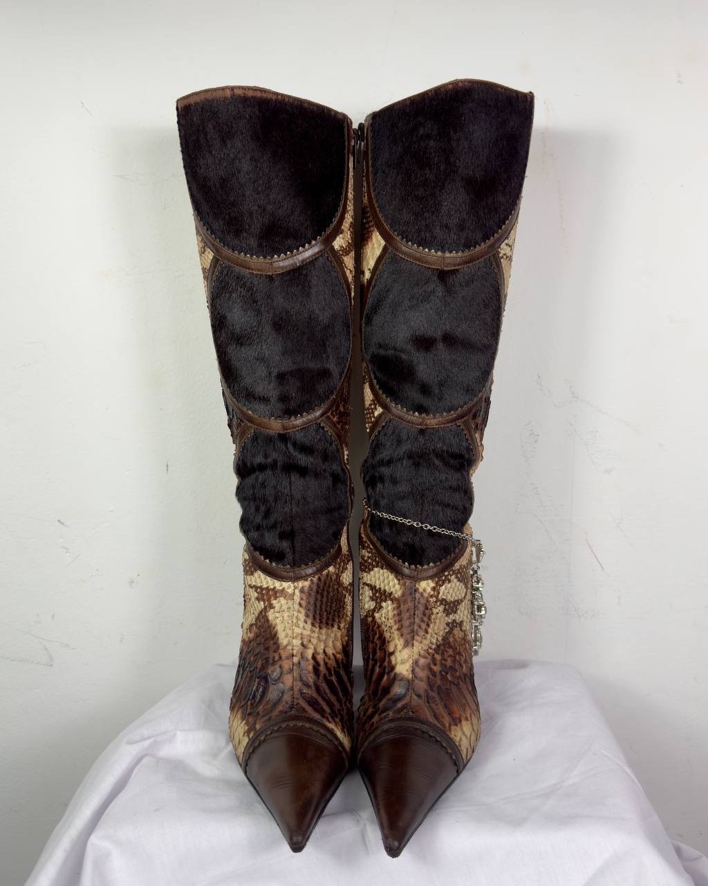 Vintage Corset Lace Up Back Boots 37/37.5
