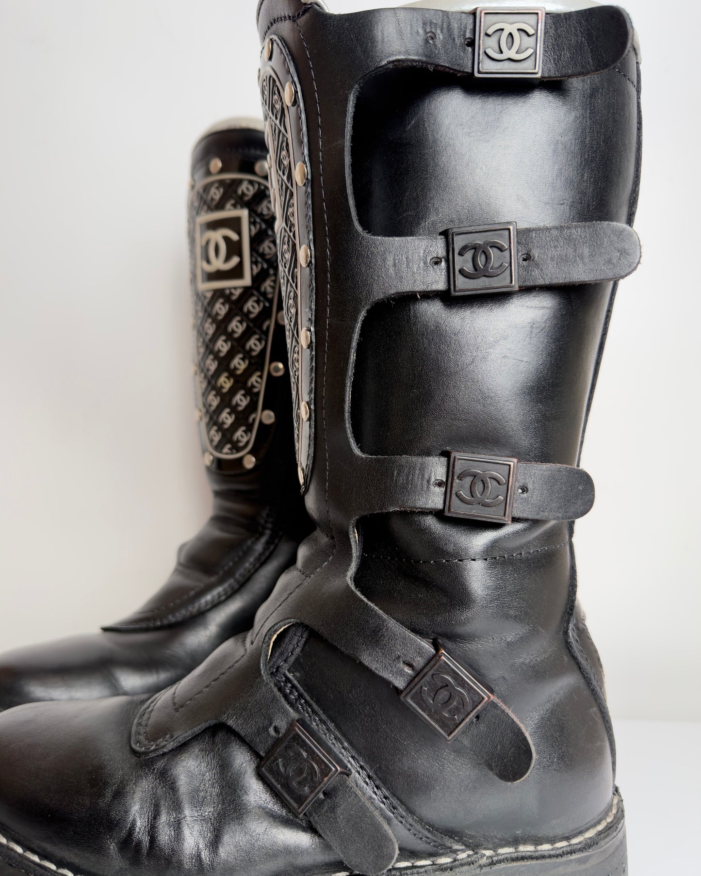 Chanel FW 2003 Moto Biker Boots — 37