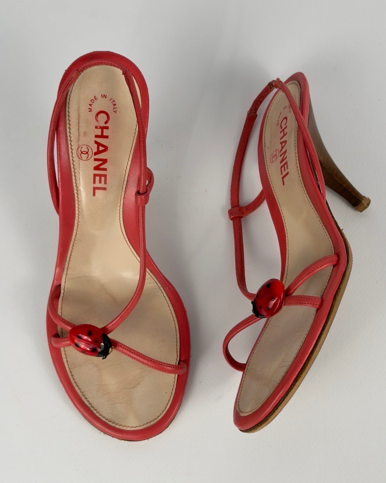Chanel S/S 2004 by Karl Lagerfeld Vintage Ladybug Heels — 39