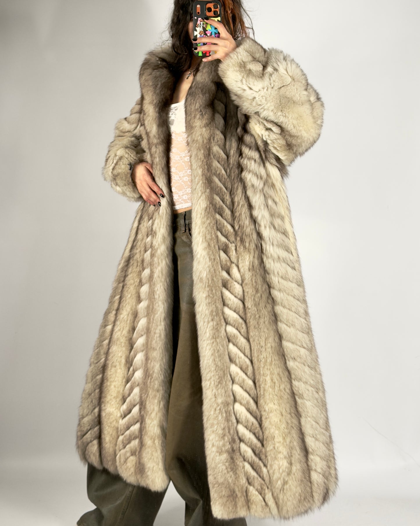 Vintage Arctic Fox Luxury Fluffy Fur Coat