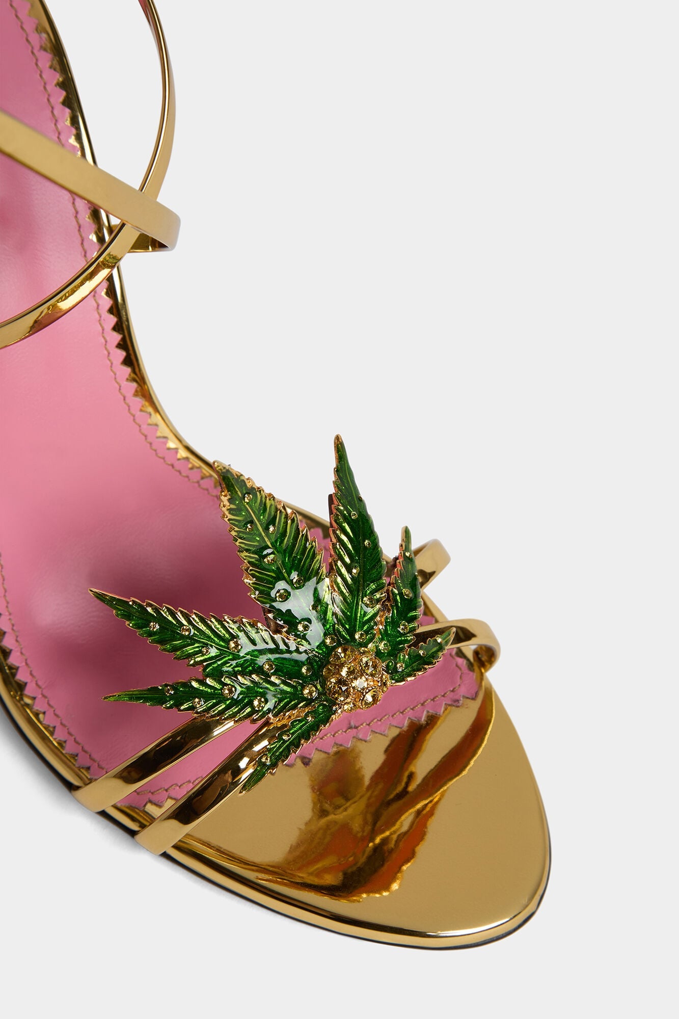Dsquared2 Marija Leaf Gold Strap Sandals SS05 reissue for SS24 — 40/41
