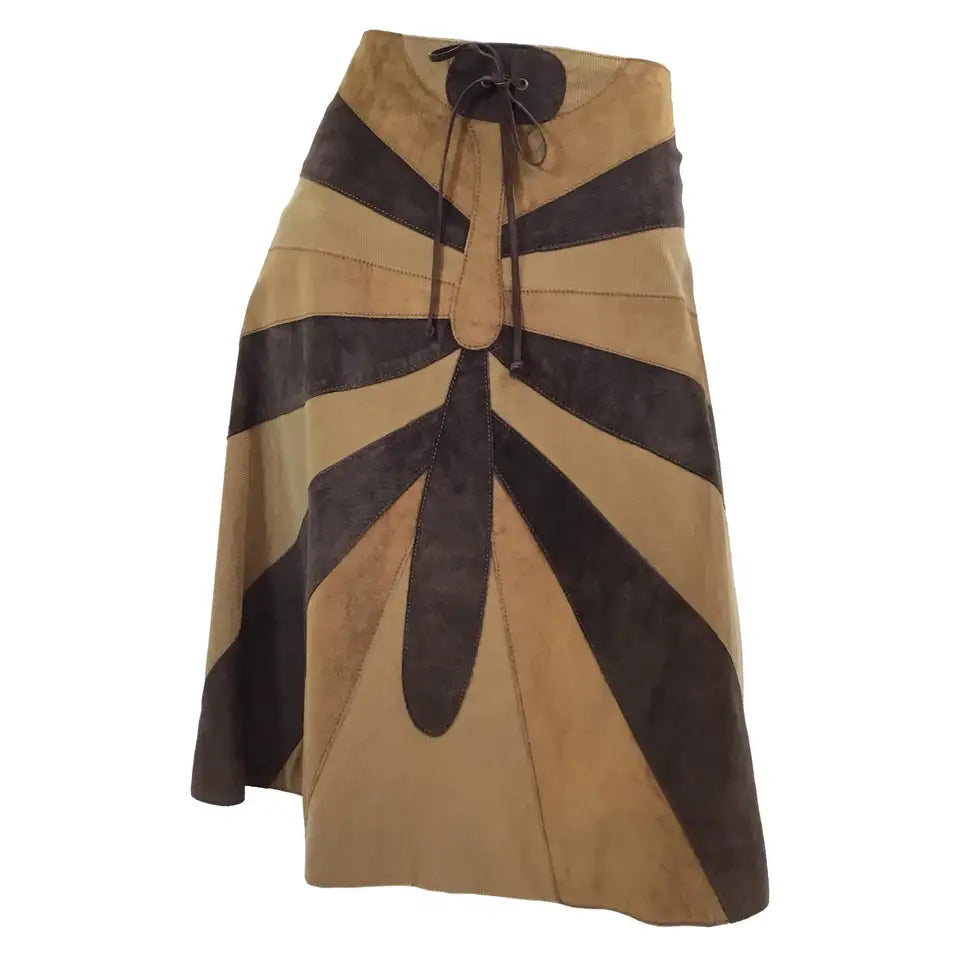 Dolce & Gabbana F/W 2002 Suede and Corduroy Butterfly Corset Skirt Set