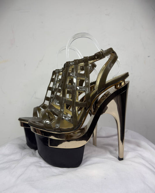 Versace 2010 Triple Platform Heels — 39