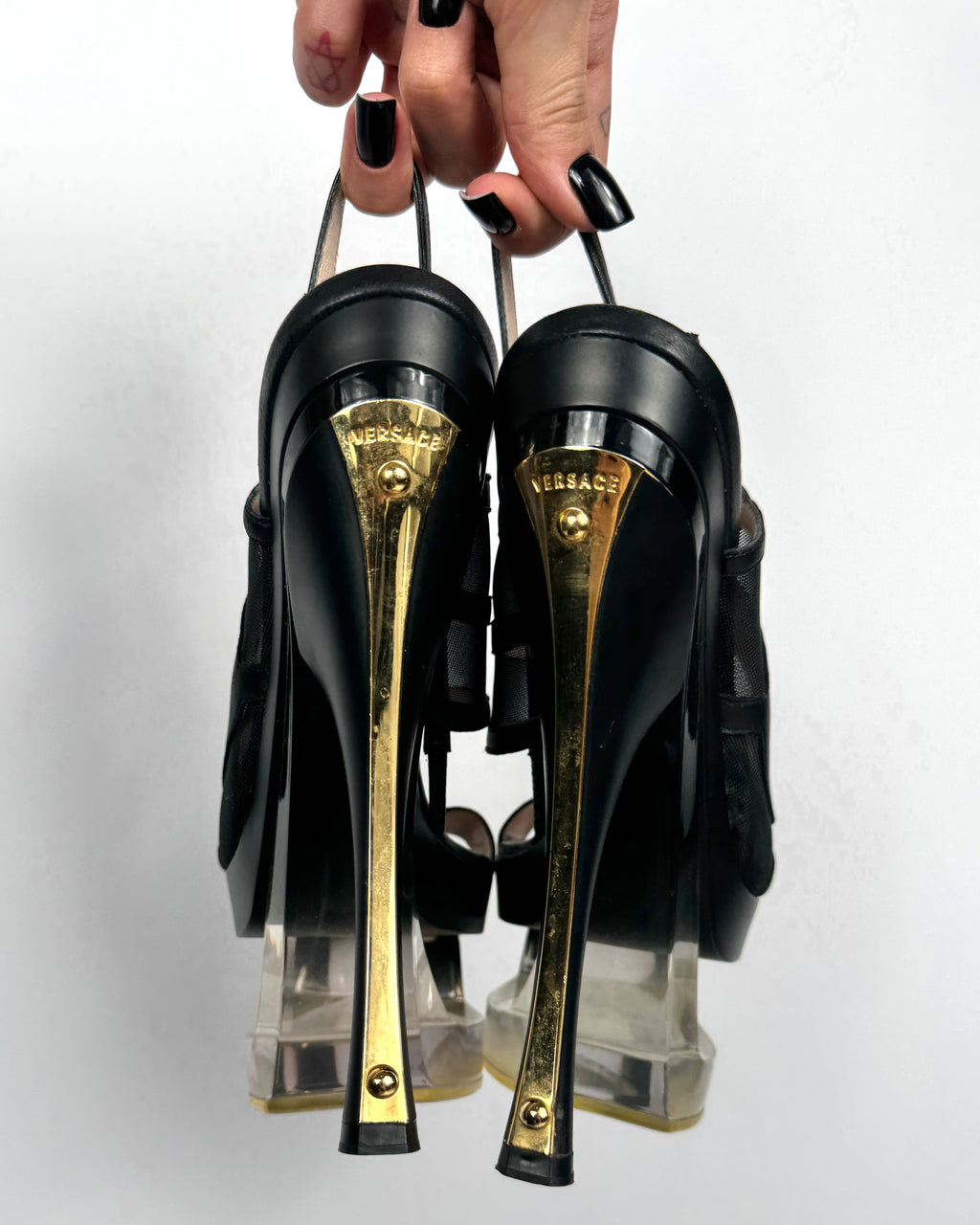 Versace S/S 2012 Runway Lucite Platform Heels — 38/38.5