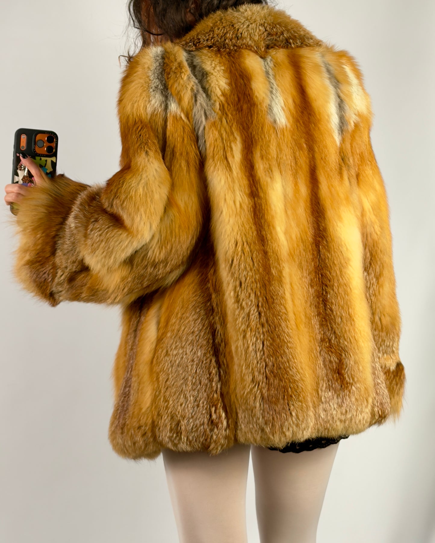 Vintage Fox Fur Jacket — S/M