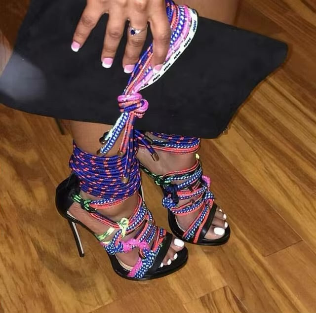 Dsquared2 Ariel S/S16 Rope Wrap Heels — 36