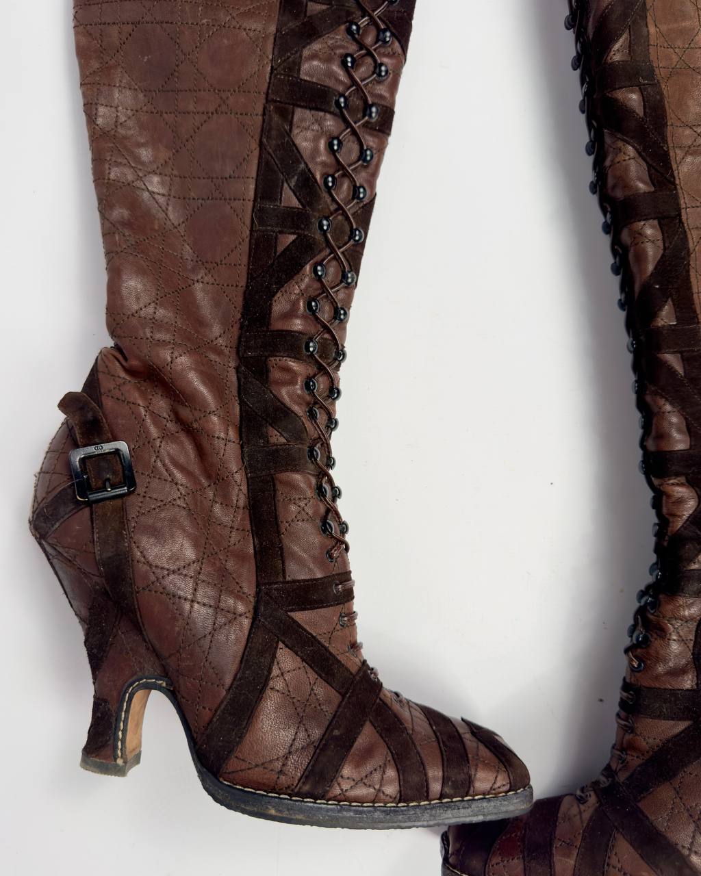 Dior Galliano 00s Leather Boots — 38.5