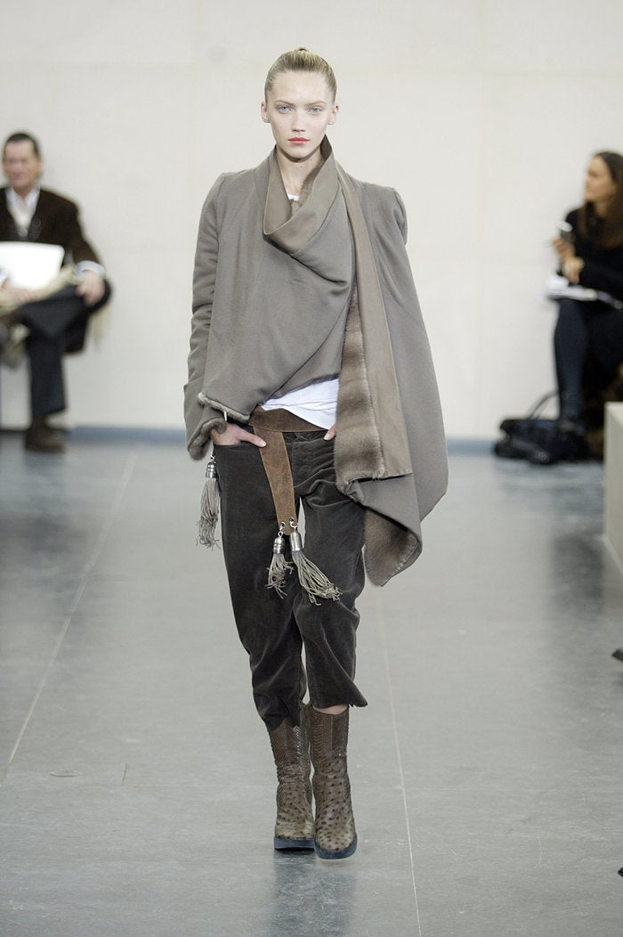 Revillon by Rick Owens FW04 PYTHON SKIN AND OSTRICH LEATHER ANKLE BOOTS 37/37.5