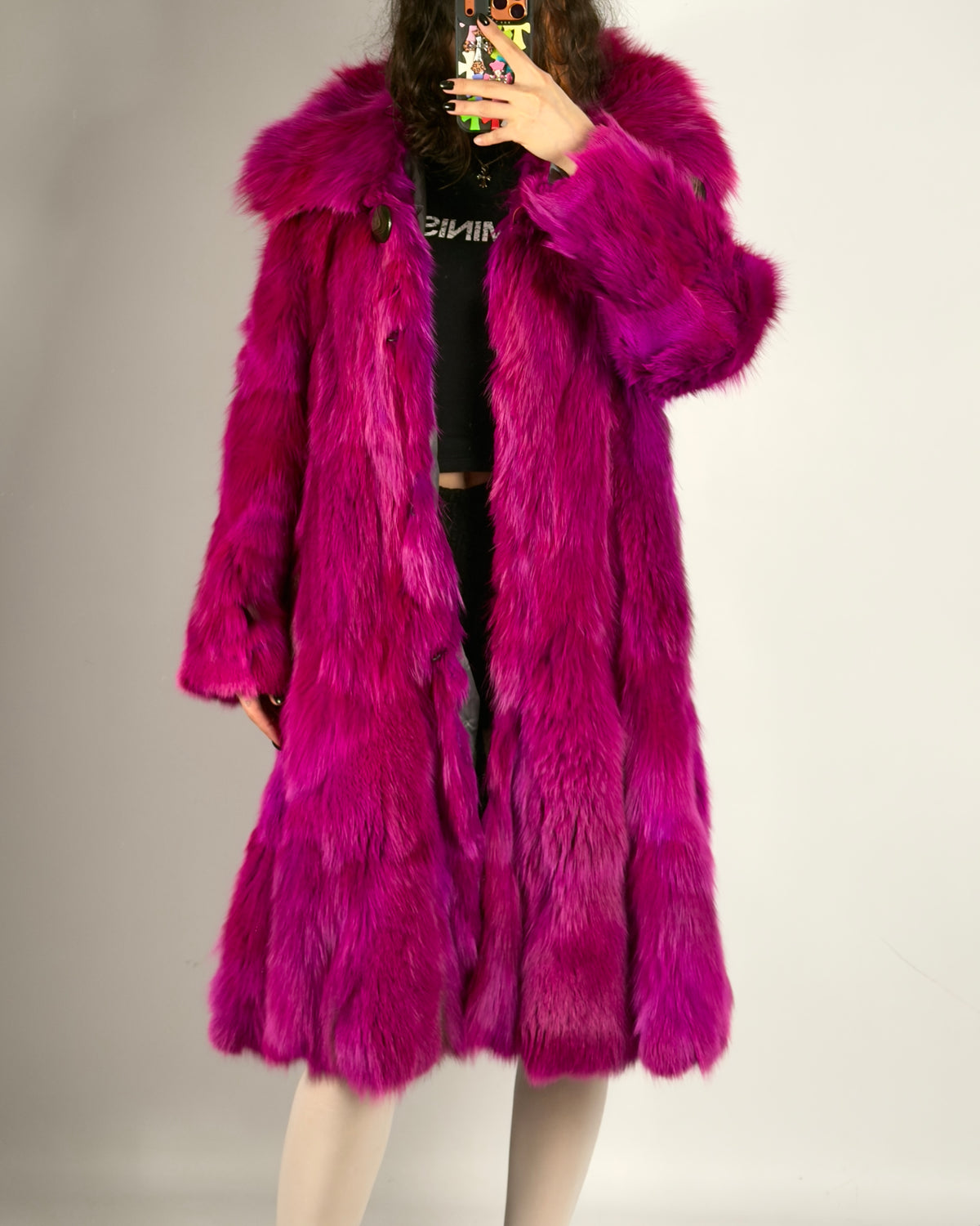 Vintage Fox Pink Fur Coat — S/L