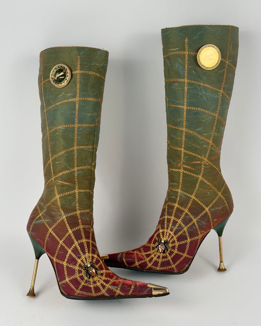 Hamlet Couture Spiderweb Vintage Italian Boots — 35/35.5