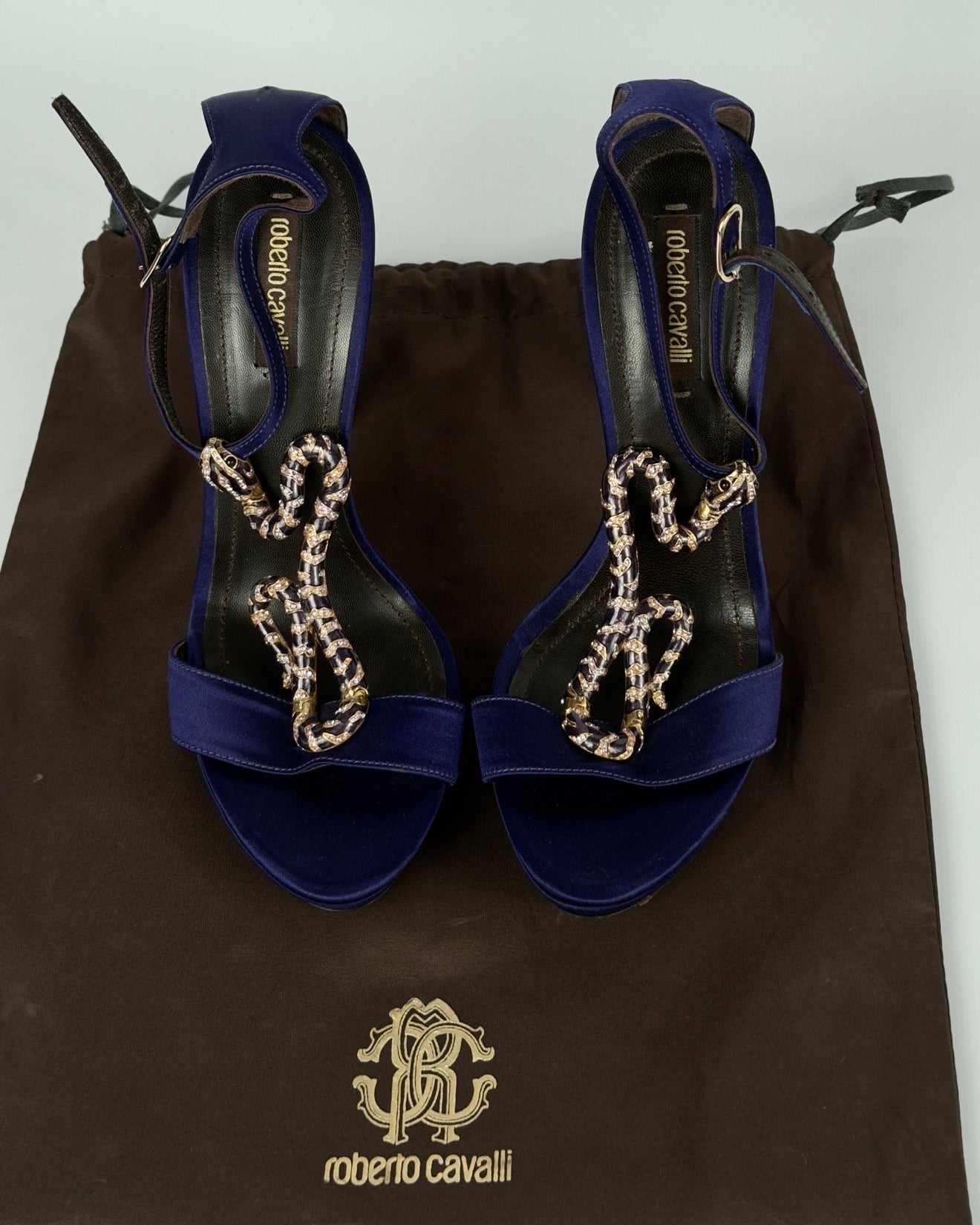 Roberto Cavalli Snake Heels — 38