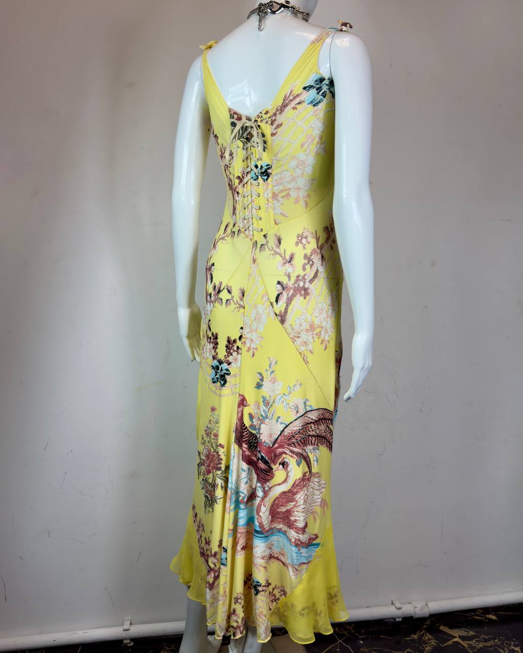 Roberto Cavalli S/S 2003 Chinoiserie Long Corset Dress