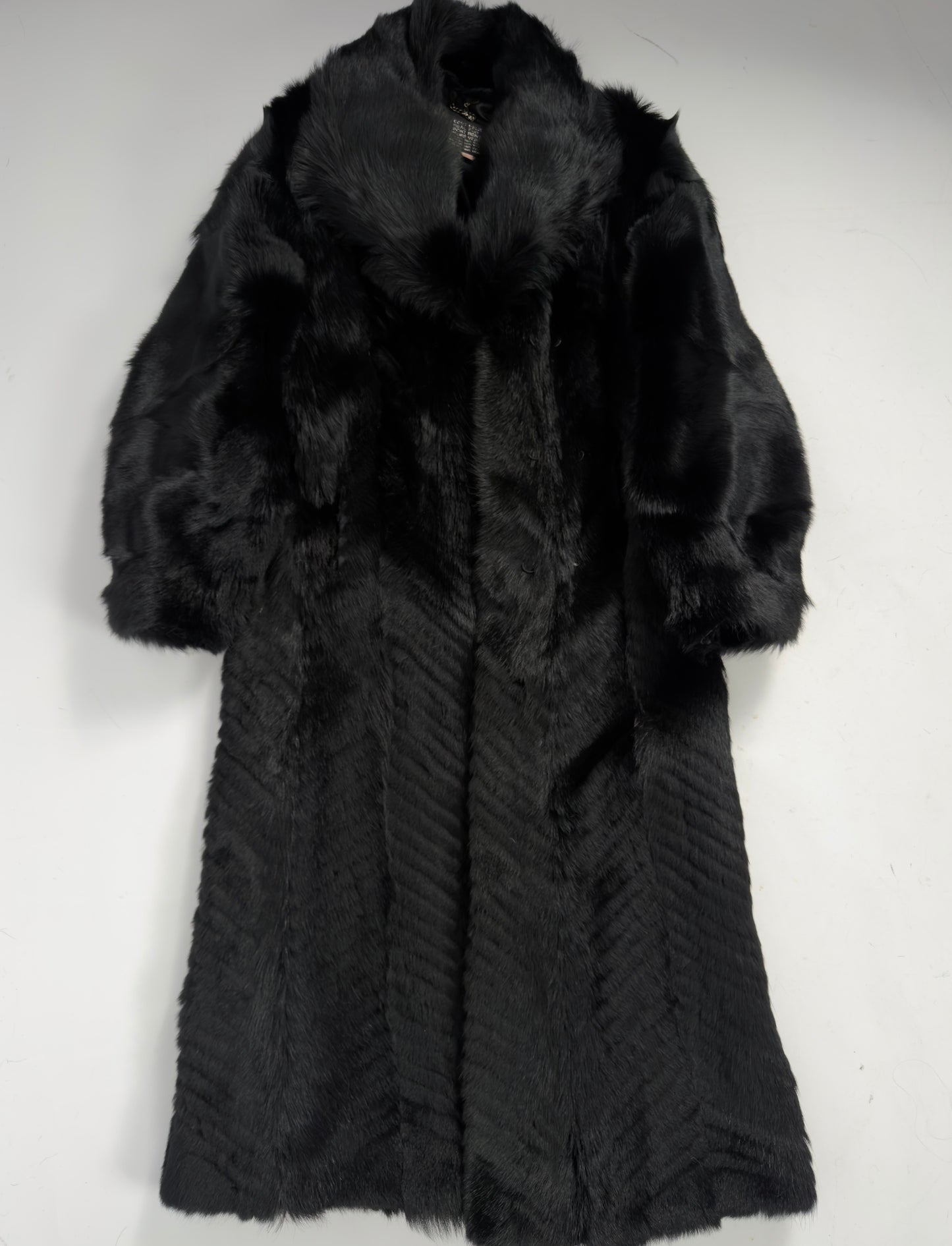 Vintage Long Black Fur Coat — S/L