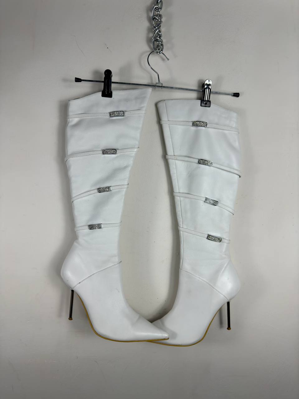 Vintage White Leather Boots 37.5/38.5