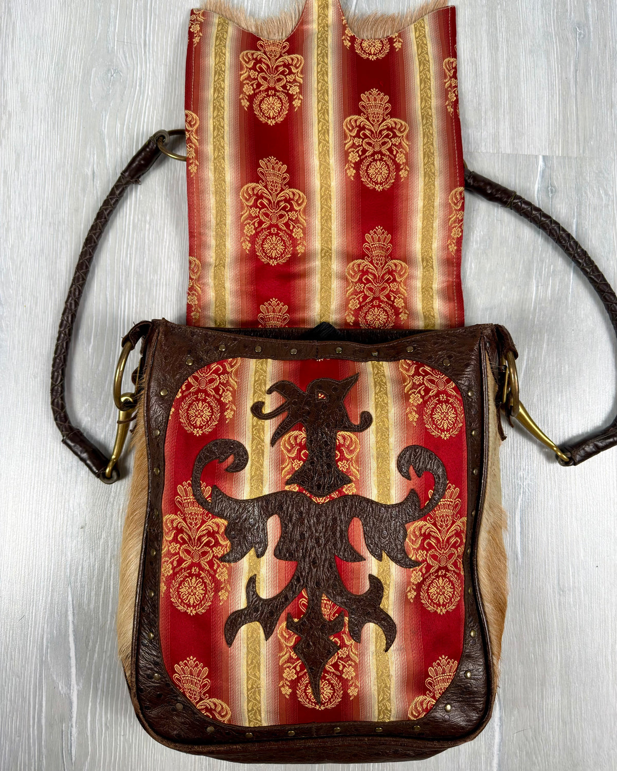 Vintage Fur Leather Cowhide Bag