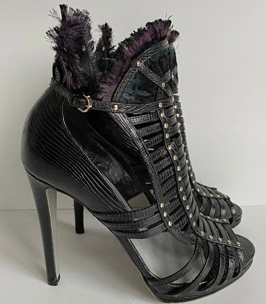 Sergio Rossi Gladiator Ankle Heels — 37.5/38