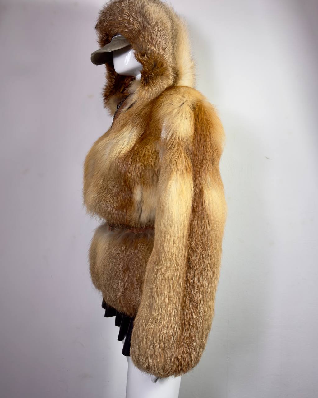 Vintage Fox Fur Hooded Jacket S/L